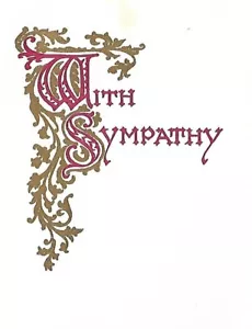 VTG Sympathy Card approx 5 X 4" With Sympathy - Picture 1 of 3