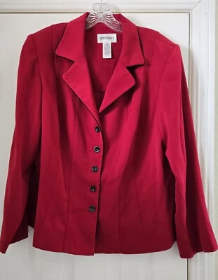 Blazer De Colección Y2K Studio I Mujer 18W Rojo L/S Botones Trabajo Carrera Años 90 Foto 1 de 4