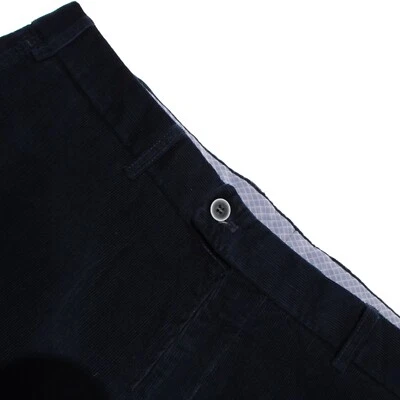Pantalones chinos/informales Hiltl nuevos con etiquetas talla 54 EE. UU. 38 azul liso pana mezcla de algodón Foto 1 de 4
