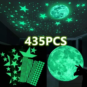 435Pcs Glow In The Dark Luminous Stars And Moon Planet Space Wall Stickers Decor - Picture 1 of 10