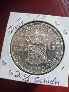 Silber Niederlande 1930 2 1/2 Gulden - Bild 1 von 2