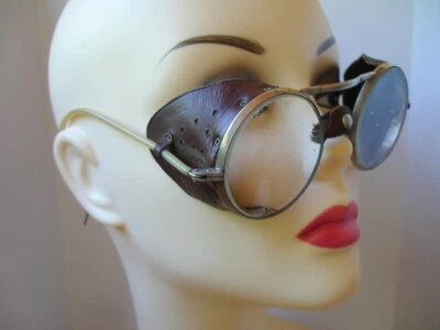 Gafas de cuero Wilson vintage Steam Punk moto ESTILO No. T1 años 30 EE. UU. Foto 1 de 4