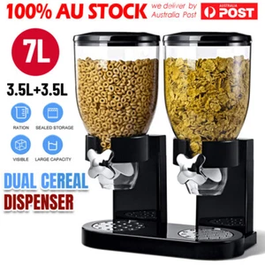 7L Double Cereal Dispensers Grain Storage Box Nut Dry Food Candy Container AU - Picture 1 of 11