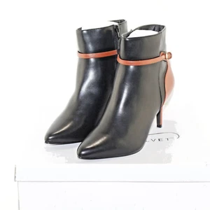 MIDNIGHT VELVET women's dress booties shoe size 9 M black/brown faux leather NEW - Picture 1 of 6