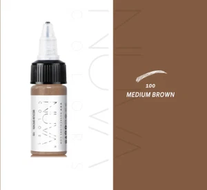 Nuva Farben Augenbrauen MITTELBRAUN 1/2 Unzen Permanent Make-up Pigment PMU Farbe Tinte - Bild 1 von 1