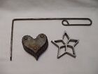 Rosette 2 Iron Molds 1 Handle  Molds Are Heart And Star