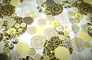 Tela de traje estampado floral vintage, mezcla de lino, 150 cm de ancho, por medio metro - Imagen 1 de 7