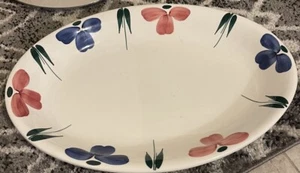 FURIO Italy Oval Ceramic Platter Flowers Large 16”Jewflora Pattern Italian - Picture 1 of 2