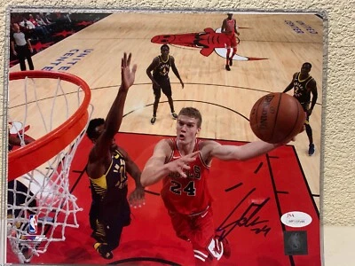 Lauri Markkanen Signed Chicago Bulls 8x10 Photo JSA - Image 1 of 4