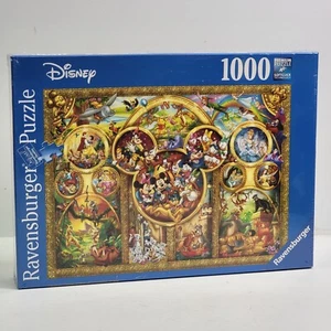 Ravensburger Disney Characters Stained Glass Art Collage 1000 Pc Puzzle Sealed! - Picture 1 of 4