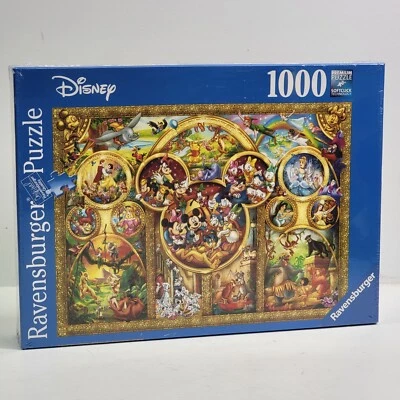Ravensburger Disney Characters Stained Glass Art Collage 1000 Pc Puzzle Sealed! - Image 1 of 4