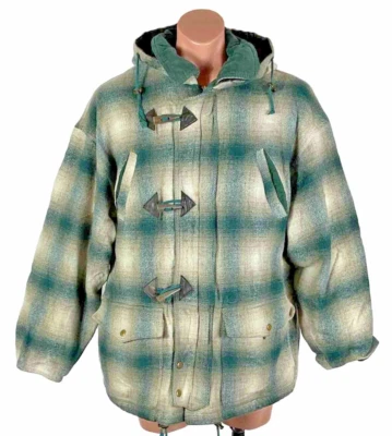 De Colección Años 90 Sombra A Cuadros Cremallera Surf Patín Grunge Hippie Retro Baja Sudadera con Capucha Chaqueta L Foto 1 de 4