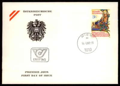 AUSTRIA FDC 1982 SAINT ST. FRANCIS OF ASSISI BIRDS BIRD FIRST DAY COVER dw12 - Image 1 of 2