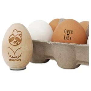 Over Easy with Heart Chicken Egg Rubber Stamp - Picture 1 of 8