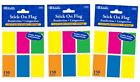 BAZIC Neon Color Standard Flags 3 packs lot for for school, office, and homes
