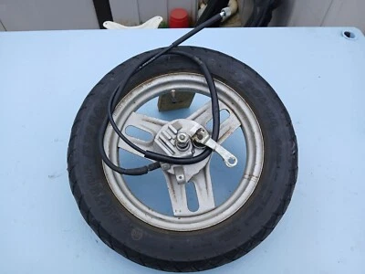 Honda Elite 50 AF05 1990 rueda delantera llanta de 10" neumático delantero cable de freno montaje OEM Foto 1 de 4