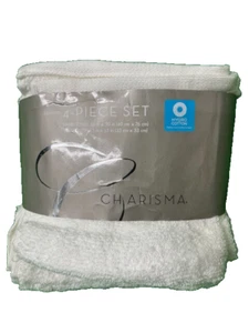 Charisma 100 % HygroCotton 4-teiliges Hand- & Waschlappen-Set ultraweich weiß neu mit Etikett - Bild 1 von 4