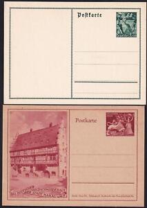 Deutsches Reich MiNr. P267 P293 2 Sonderpostkarten Fackelträger Goldschmiede