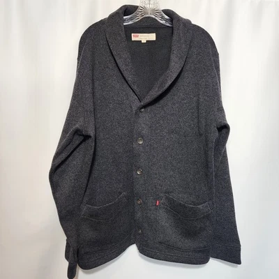 Suéter tejido polar Levi's para hombre talla L cárdigan color carbón bolsillos Grandpacore Foto 1 de 4