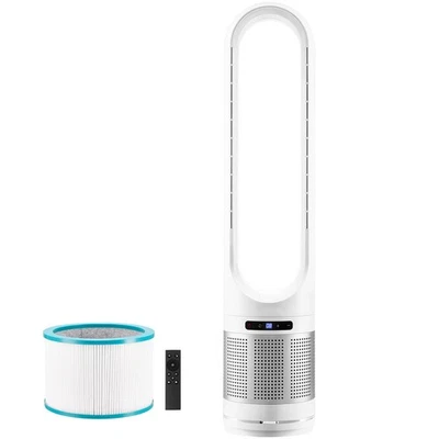 Uimoso 40" Bladeless Tower Fan 8Speed Oscillating HEPA Air Purifier Remote Timer