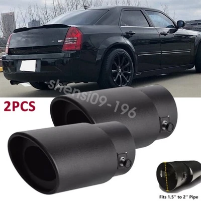 2PCS For Chrysler 300 300C SRT8 Sedan Exhaust Pipe Tip Rear Tail Throat Muffler Foto 1 de 4