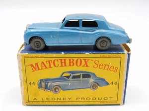 Lesney Matchbox 44A Rolls Royce Silver Cloud Metallic Blue MW D Type Box Diecast - Picture 1 of 15