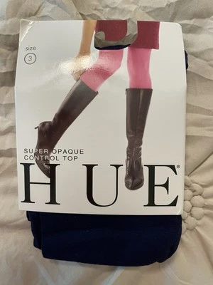 Meia-calça Hue feminina azul super opaca controle top 1 par tamanho 3 lagoon meia-calça G - Imagem 1 de 3