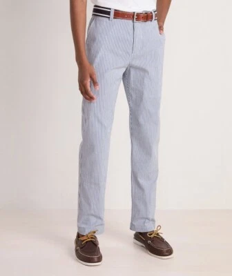 NWT Vineyard Vines Seersucker Breaker Pants Bayside Blue Youth 14 - Image 1 of 3