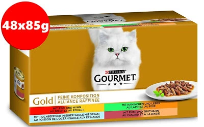 PURINA GOURMET Gold Feine Komposition Mix - Fleisch, Fisch, Geflügel - 48 x 85g - Bild 1 von 4