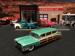 1:64 Hot Wheels LE 1959 59 Cadillac Eldorado Hearse Woody Surf Wagon Green - Picture 1 of 7