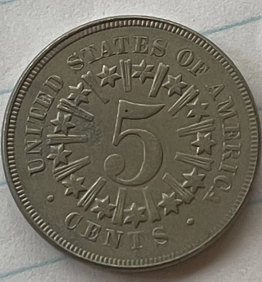 N14 1866 Escudo Rayos Níquel Alto Sobre Sin Circular Coleccionista PC. Envío y devolución gratuitos Foto 1 de 4