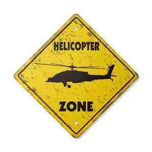 Helicóptero De Colección Letrero de Cruce Xing Plástico Rústico Helio Hoja Rotar Campana - Imagen 1 de 4