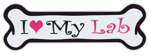 Pink Dog Bone Shaped Magnets: I Love My Lab (Labrador Retriever) | Cars, Trucks - Picture 1 of 1