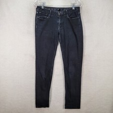 Earnest Sewn Womens Jeans Size 27 Black Denim Stretch Low Rise Slim Straight