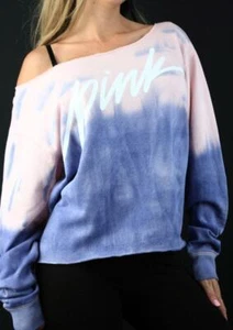 Sudadera Victoria's Secret Rosa Lanza Crew Logotipo Recortado Correas Tinte Nueva con Etiquetas - Imagen 1 de 2
