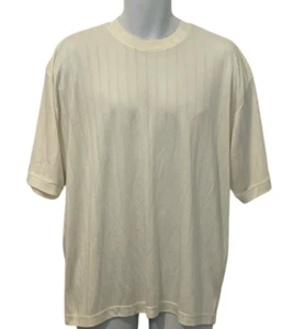 Carlo Pacini Mens Crew Neck Pullover Shirt Size M Ivory Short Sleeve - Picture 1 of 9
