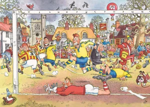 PRE-LOVED: Jumbo Wasgij Original 14 Football Madness 1000 piece jigsaw puzzle - Picture 1 of 4