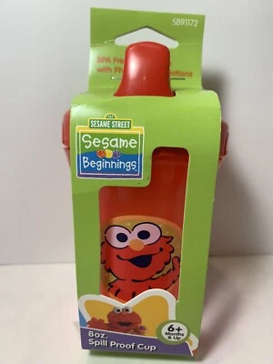 Tazas para sorber Sesame Street Beginnings 8 oz a prueba de derrames LIBRE DE BPA nuevas ELMO Foto 1 de 4