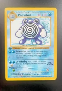 Tarjeta de Pokémon: 1a Edición POLIWHIRL Base Poco Común (CASI Nueva) - Imagen 1 de 2