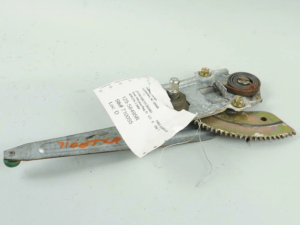 1993 - 1997 Toyota Corolla Window Regulator Door Rear Left Side Lh Driver Oem Foto 1 de 4