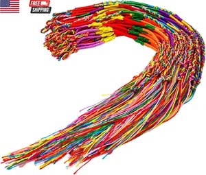 60 Pieces Handmade Braided Bracelets Assorted Random Colors Friendship Cords Thr - Picture 1 of 6