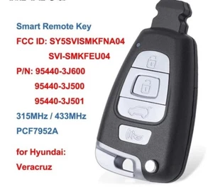 Smart Remote Car Key Fob PCF7952A for Hyundai Veracruz - Picture 1 of 8