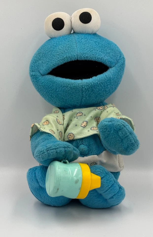 "Monstruo galleta bebé Fisher Price vintage con taza para sorber 11"" habla/movimientos VER VIDEO" Foto 1 de 4