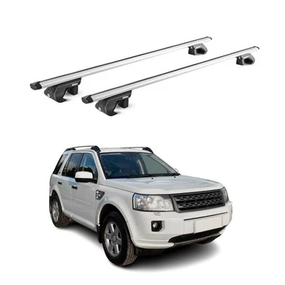 Portaequipajes barras transversales portaequipajes portaequipajes para Land Rover LR2 2008-2015 gris aluminio 2 piezas Foto 1 de 4