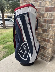 ⭐️Callaway CHEV 14 Way Golf Cart Bag Black⭐️Embroidered Texas Flag⭐️ - Picture 1 of 17