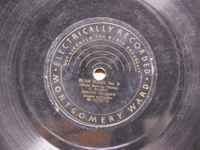 Jimmie Rodgers Frankie Marvin Country 78 Blue Yodel bw True Blue Montgomery Ward - Image 1 of 3