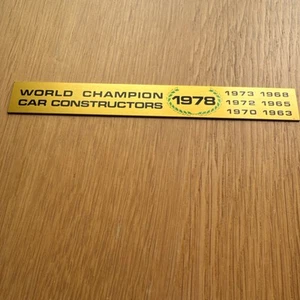 Lotus Esprit Badge Gold 7 Time World Champion Car Constructors 1978 - Picture 1 of 6
