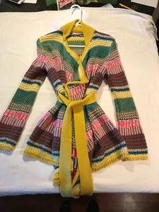 Anthropologie Tulle Cable Knit Belted Cardigan Sweater, Small - Picture 1 of 4
