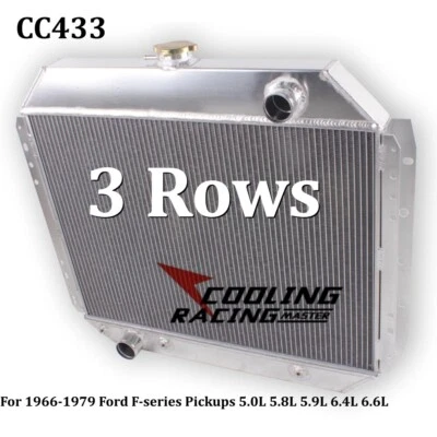 Aluminum Radiator For 1966-1979 Ford F150 F250 F350 / 1978- 1979 Bronco DPI 433 Foto 1 de 4
