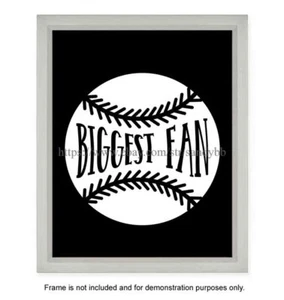 home accent wall art decor baseball biggest fan sports decor sign 8x10" print - Picture 1 of 5